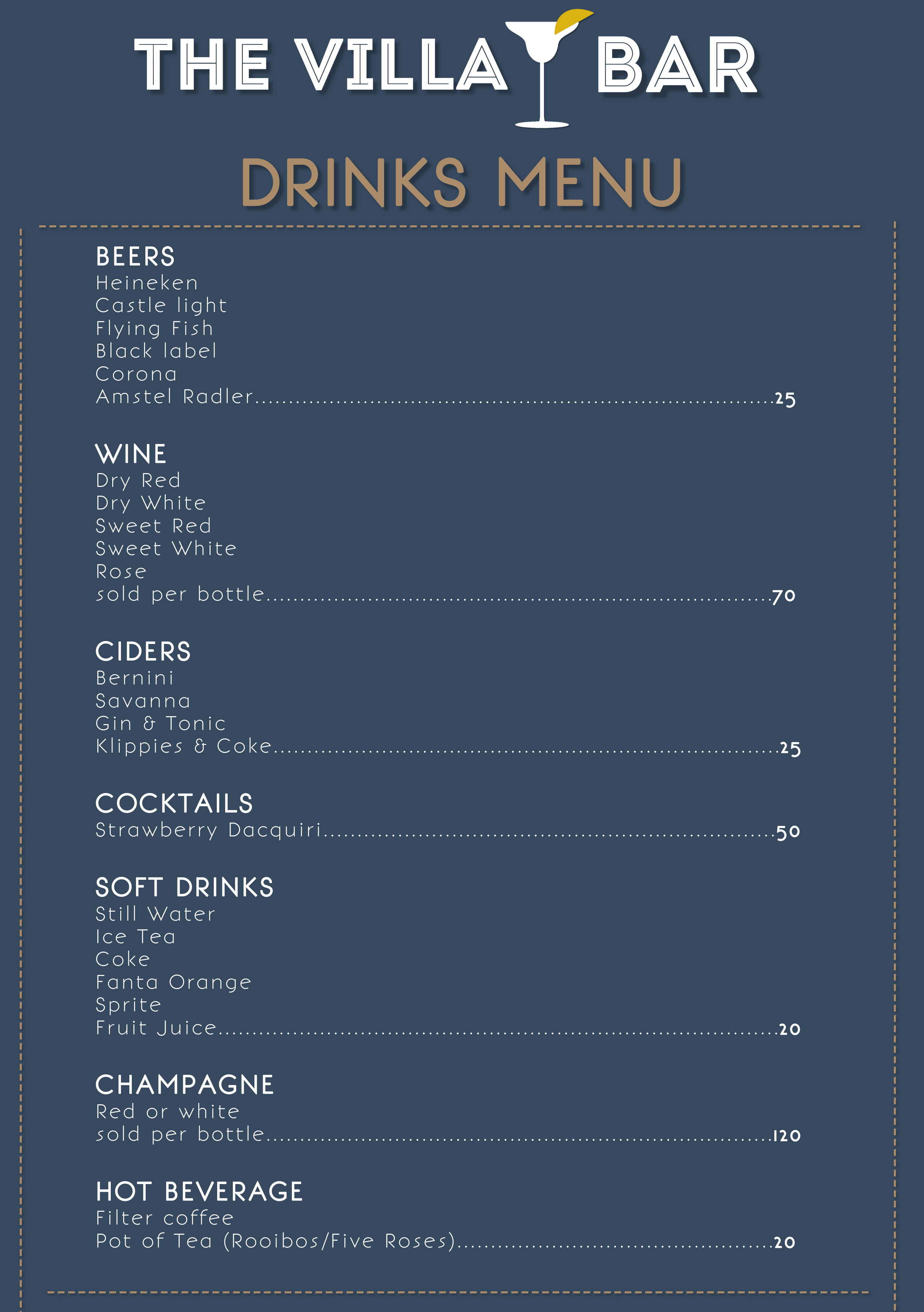 Copy of Minimal Cocktail Menu Template